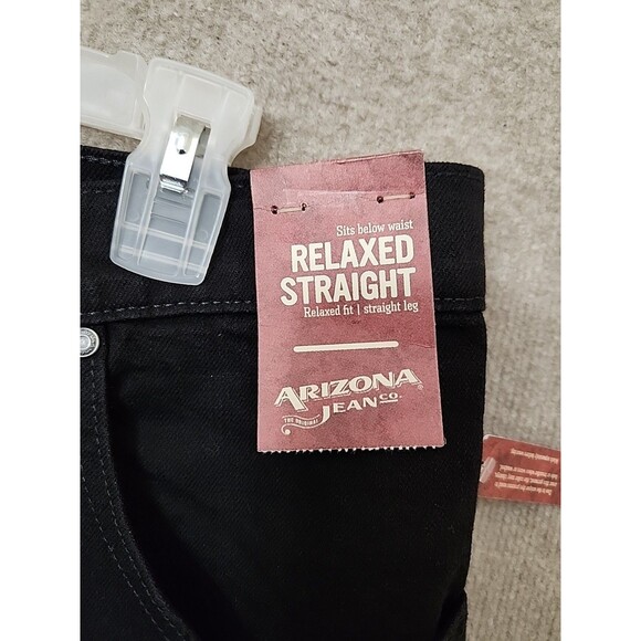 Arizona Relaxed Straight Leg Jeans Mens 38x32 Black Flex Denim Stretch NEW - Picture 4 of 12